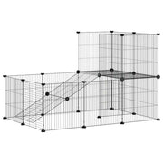 Cage Vidaxl animaux avec porte 20 panneaux 35x35 cm en acier noir - afbeelding 2