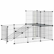 Cage Vidaxl animaux avec porte 20 panneaux 35x35 cm en acier noir - afbeelding 3