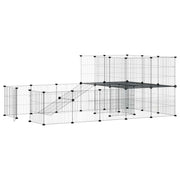 Vidaxl Petts Cage avec porte 36 panneaux 35x35 cm en acier noir - afbeelding 3
