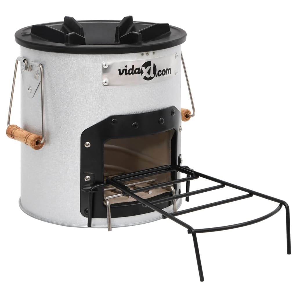 Vidaxl Camping Wood Poêle 45x25x26 cm en acier argent coloré