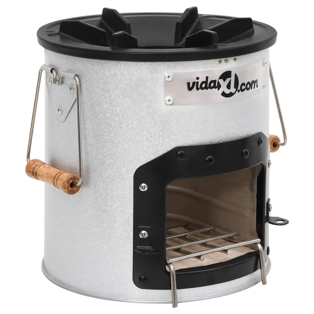 Vidaxl Camping Wood Poêle 45x25x26 cm en acier argent coloré