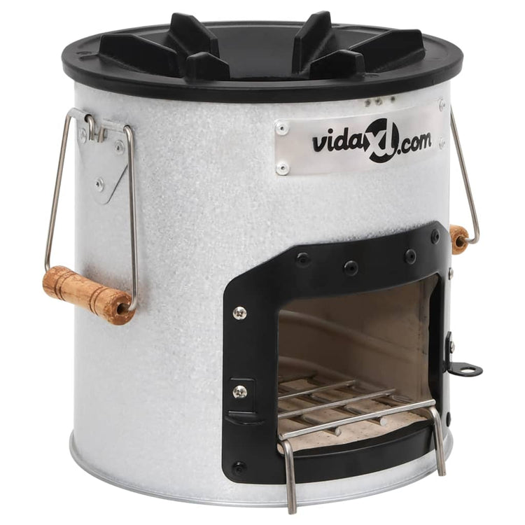 Vidaxl Camping Wood Poêle 45x25x26 cm en acier argent coloré