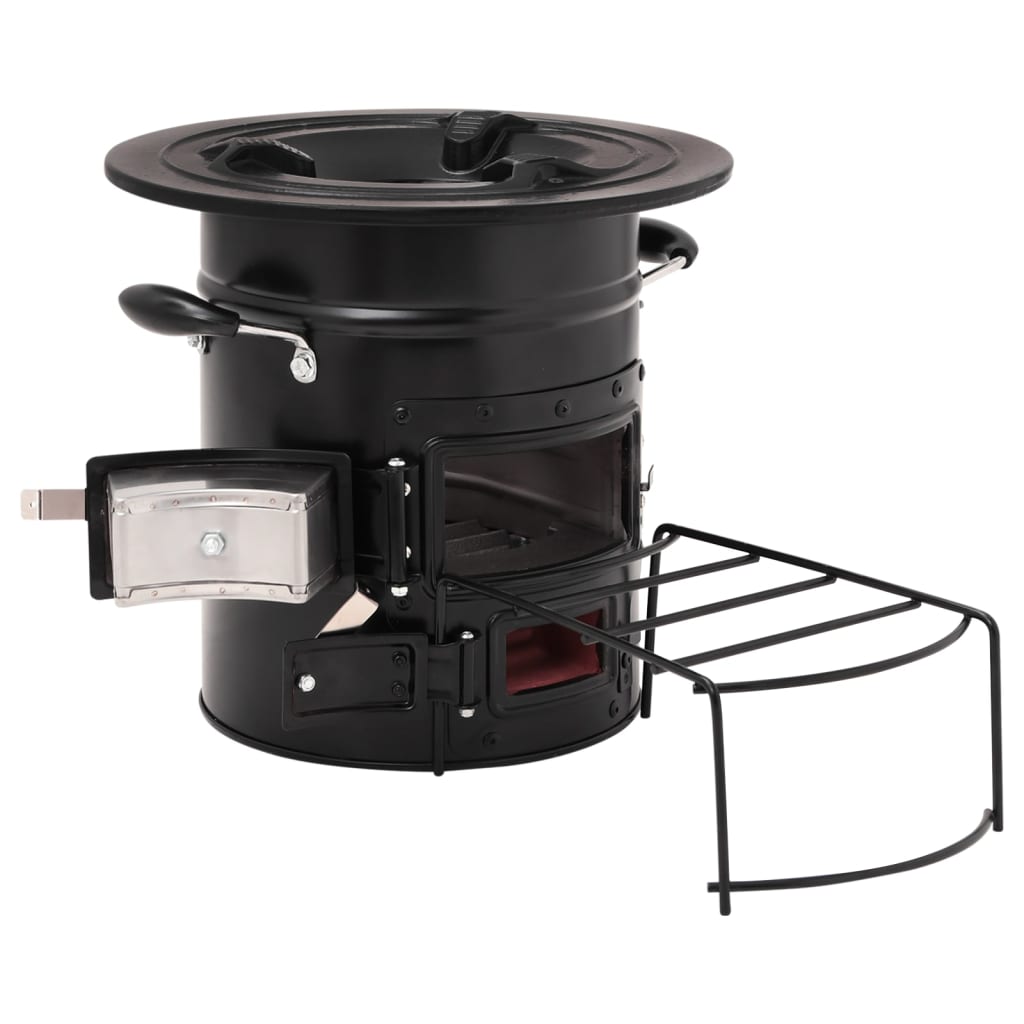 Vidaxl Camping Wood Poêle 50x33.5x30,5 cm en acier noir