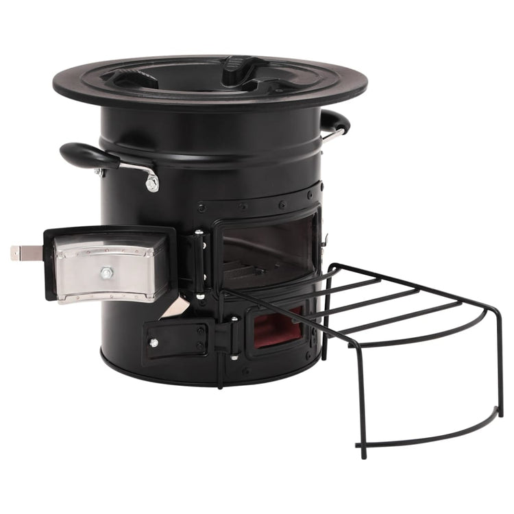Vidaxl Camping Wood Poêle 50x33.5x30,5 cm en acier noir