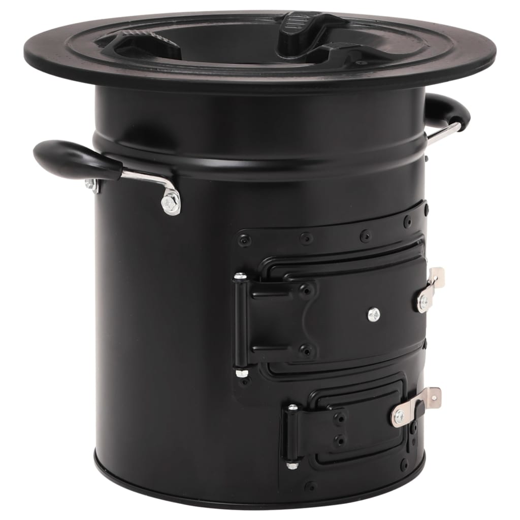 Vidaxl Camping Wood Poêle 50x33.5x30,5 cm en acier noir