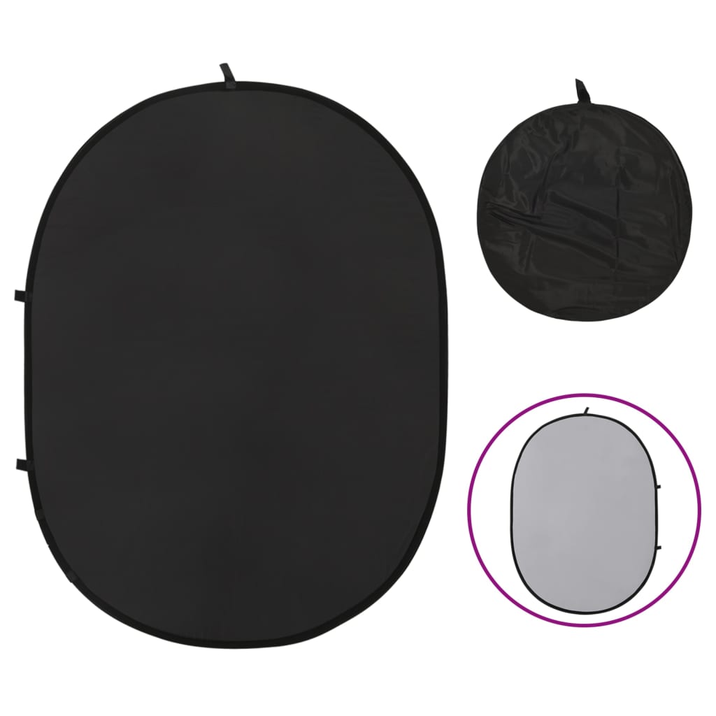 Vidaxl Background Screen Studio 2-en-1 ovale 200x150 cm noir
