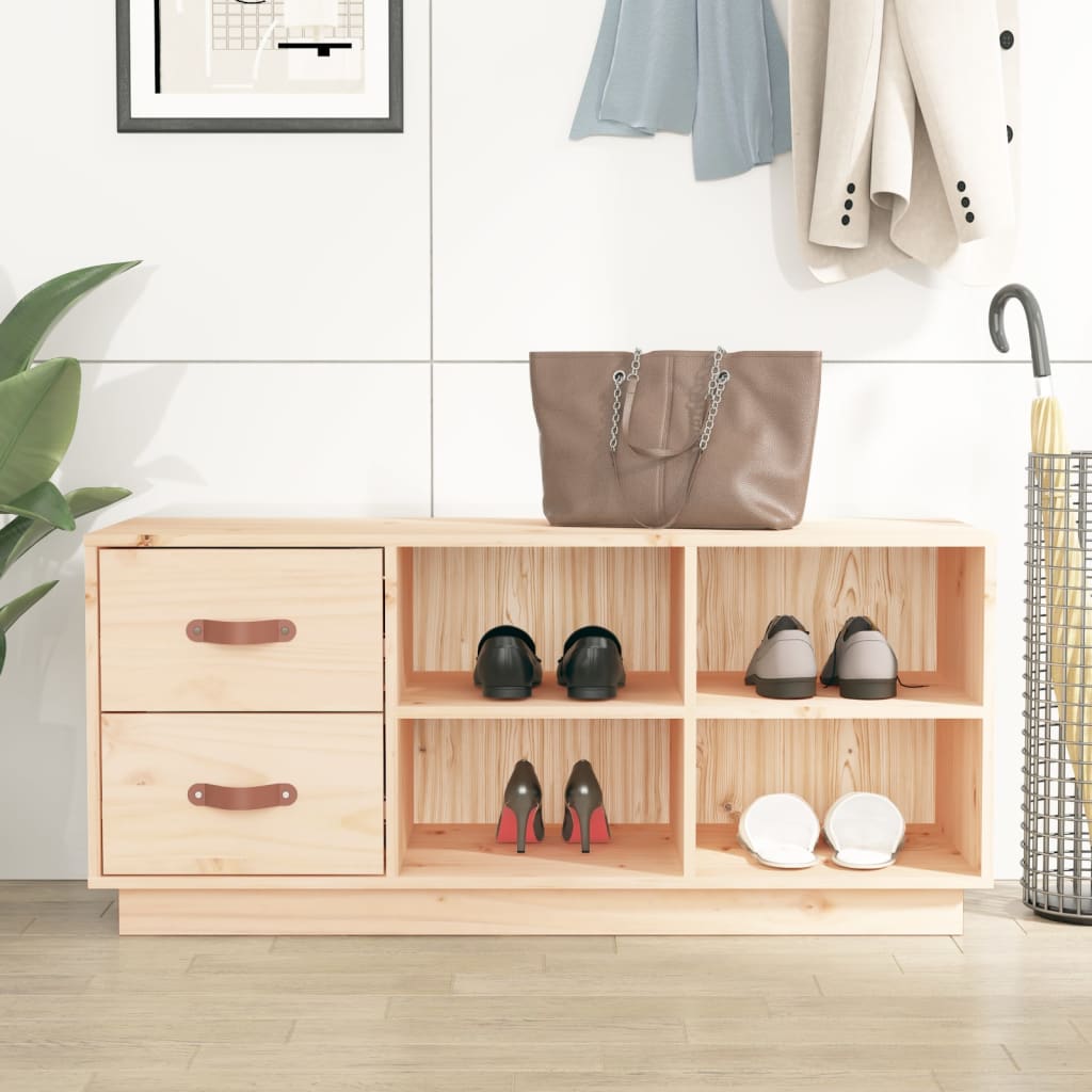 Vidaxl Shoes Bank 100x34x45 cm Pine solide