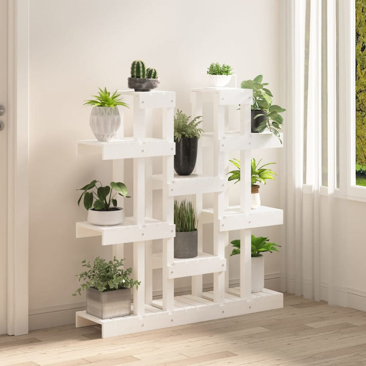 Vidaxx support pour plantes blanc 104,5x25x109,5 cm bois de pin massif