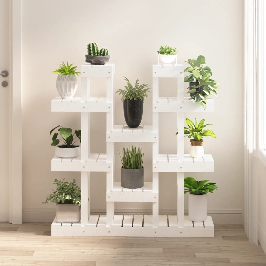 Vidaxx support pour plantes blanc 104,5x25x109,5 cm bois de pin massif