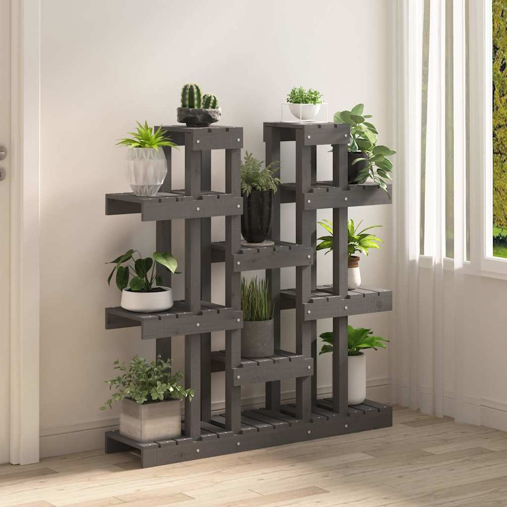 Gris standard de la plante vidaxl 104,5x25x109.5 cm Pine solide