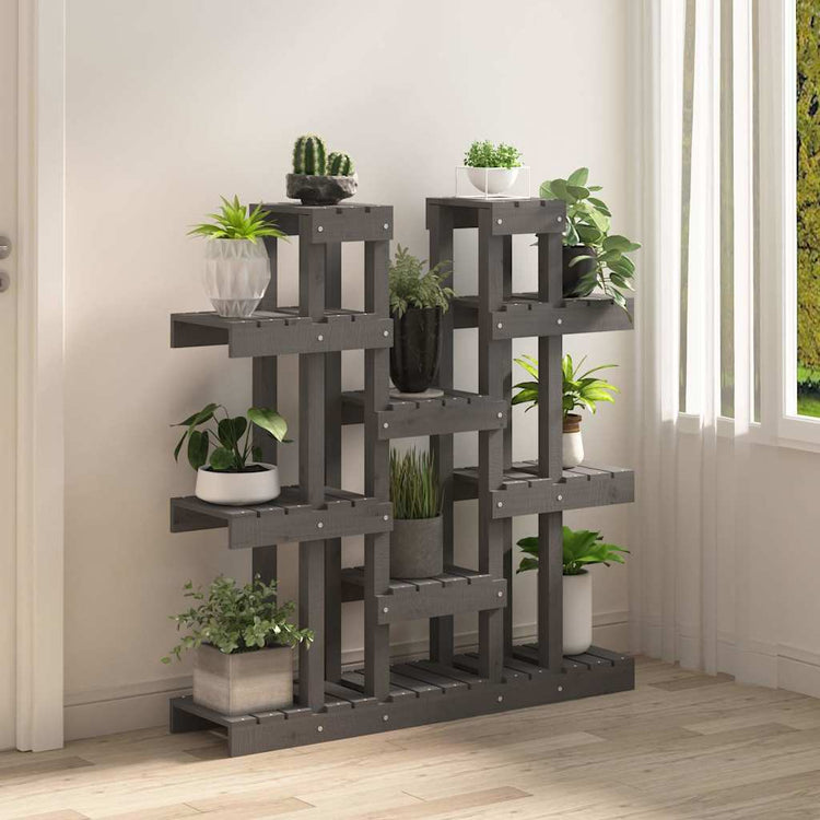 Gris standard de la plante vidaxl 104,5x25x109.5 cm Pine solide