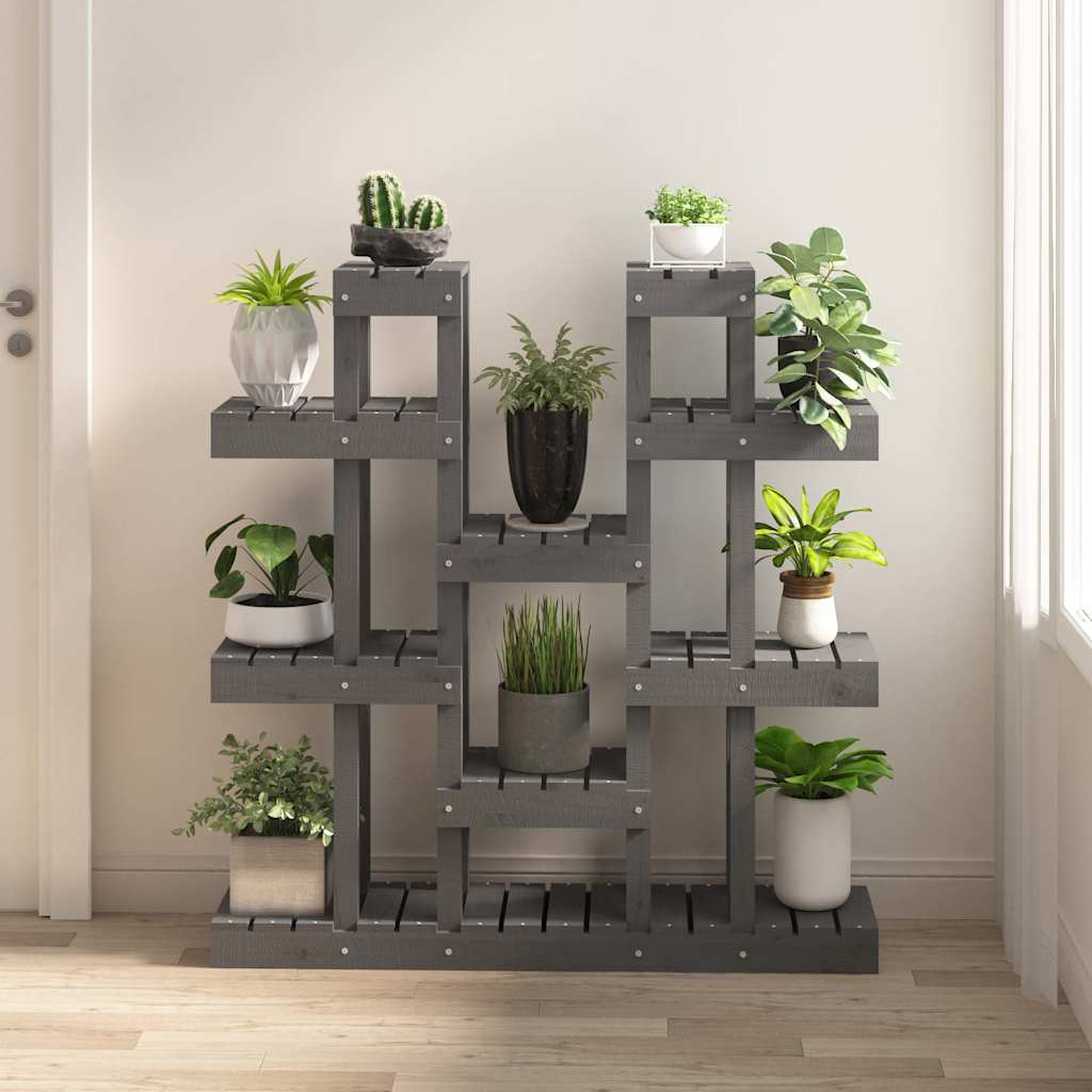 Gris standard de la plante vidaxl 104,5x25x109.5 cm Pine solide