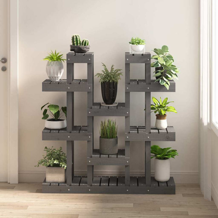 Gris standard de la plante vidaxl 104,5x25x109.5 cm Pine solide