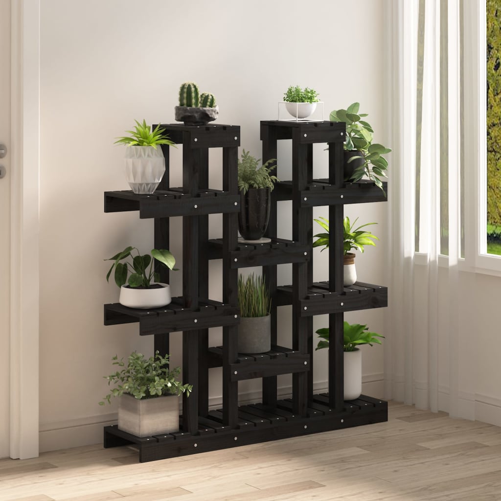 Norme de l'usine Vidaxl 104.5x25x109.5 cm Bois de pin massif noir