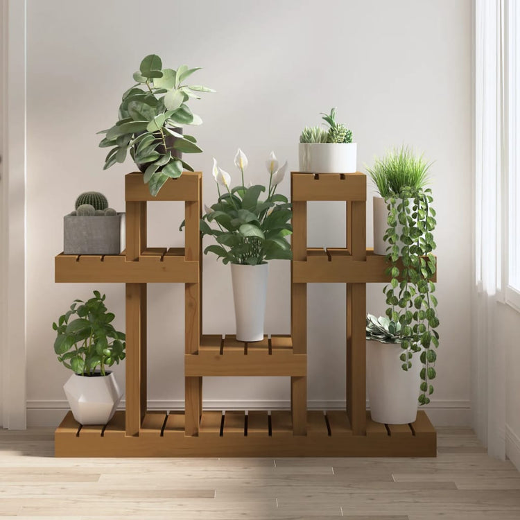 Norme de la plante Vidaxl 104.5x25x77.5 cm Pine solide Honey Brown