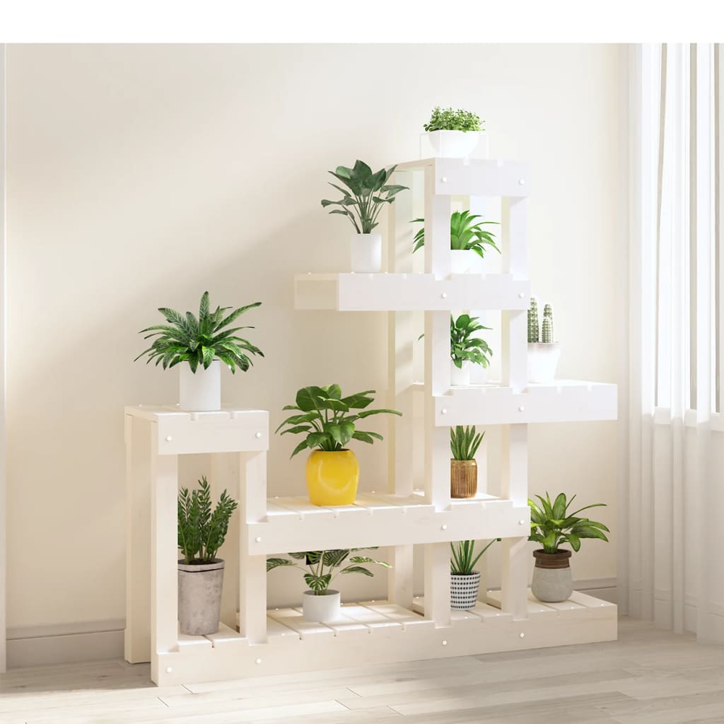 Vidaxx support pour plantes 92x25x97 cm bois de pin massif blanc
