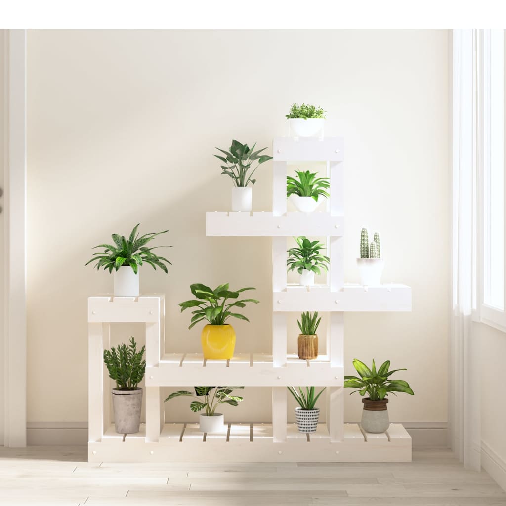 Vidaxx support pour plantes 92x25x97 cm bois de pin massif blanc