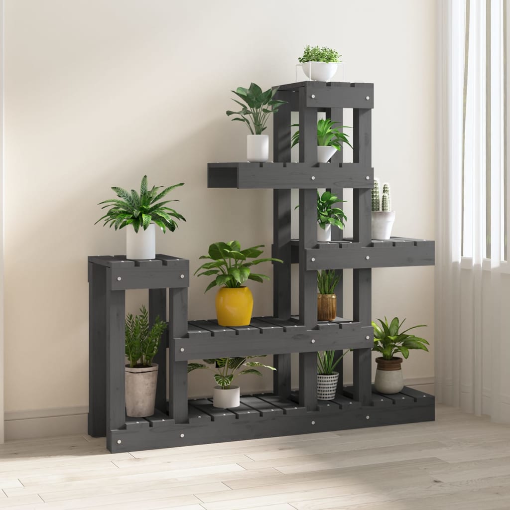 Norme de la plante Vidaxl 92x25x97 cm Gris de pin solide