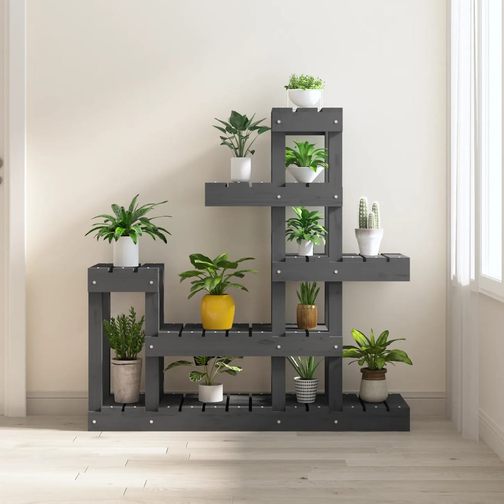 Norme de la plante Vidaxl 92x25x97 cm Gris de pin solide