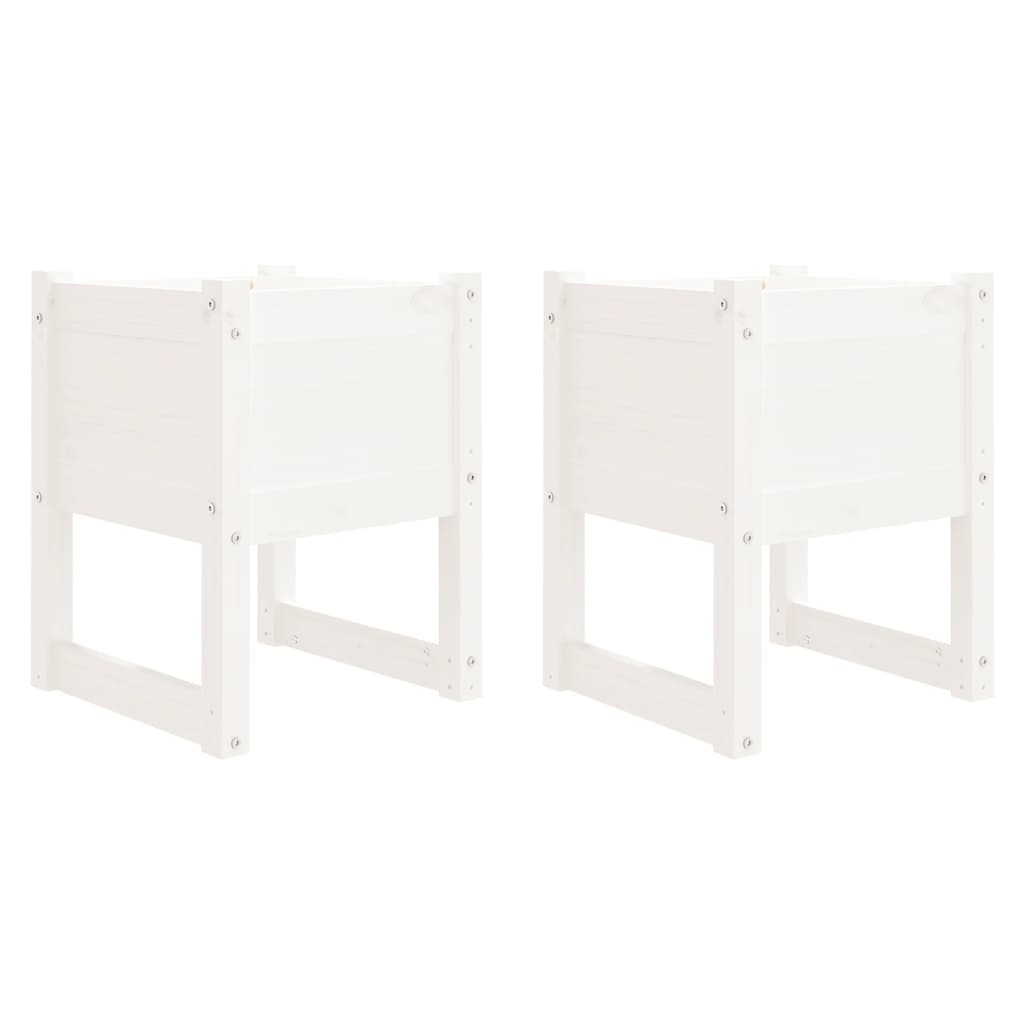 Jardinières vidaxl 2 ST 40x40x52,5 cm Pine solide blanc