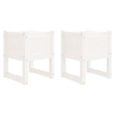 Jardinières vidaxl 2 ST 40x40x52,5 cm Pine solide blanc
