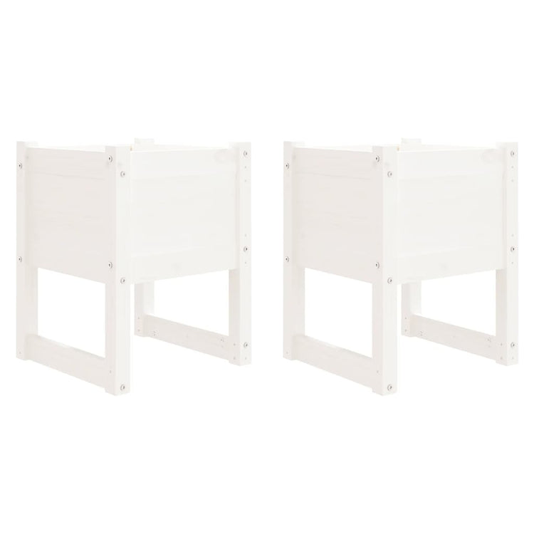 Jardinières vidaxl 2 ST 40x40x52,5 cm Pine solide blanc