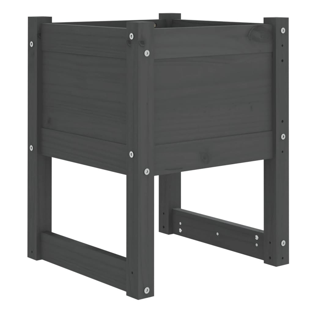 Boîte de planification de Vidaxl 40x40x52,5 cm Gris de pin solide