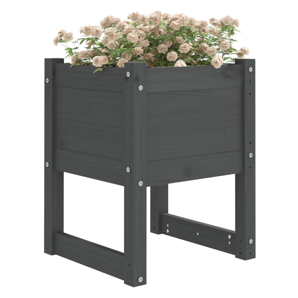 Boîte de planification de Vidaxl 40x40x52,5 cm Gris de pin solide