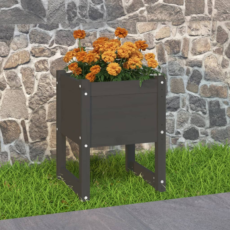 Boîte de planification de Vidaxl 40x40x52,5 cm Gris de pin solide