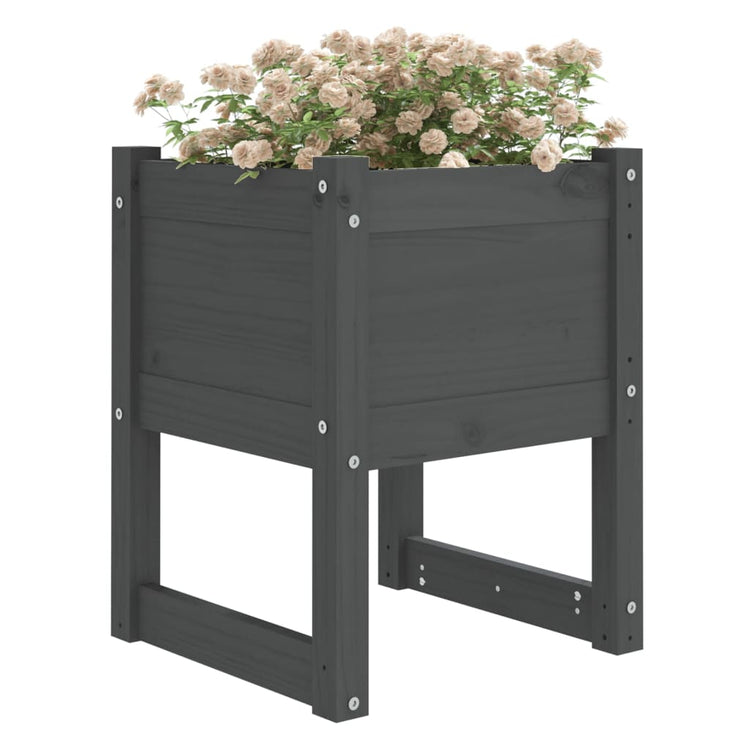 Jardinières Vidaxl 2 ST 40x40x52,5 cm Gris gris de pin massif