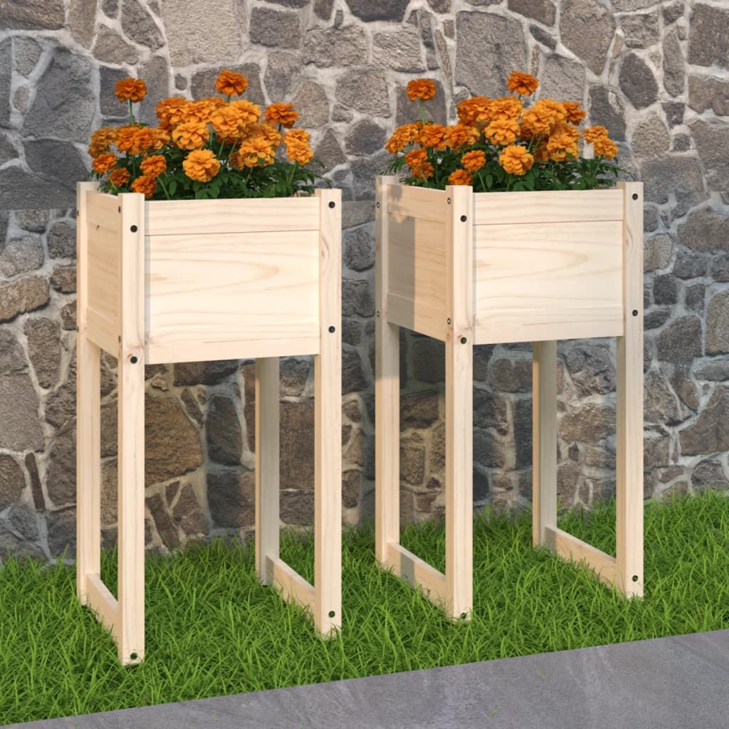 Jardinières Vidaxl 2 ST 40x40x81 cm Pine solide