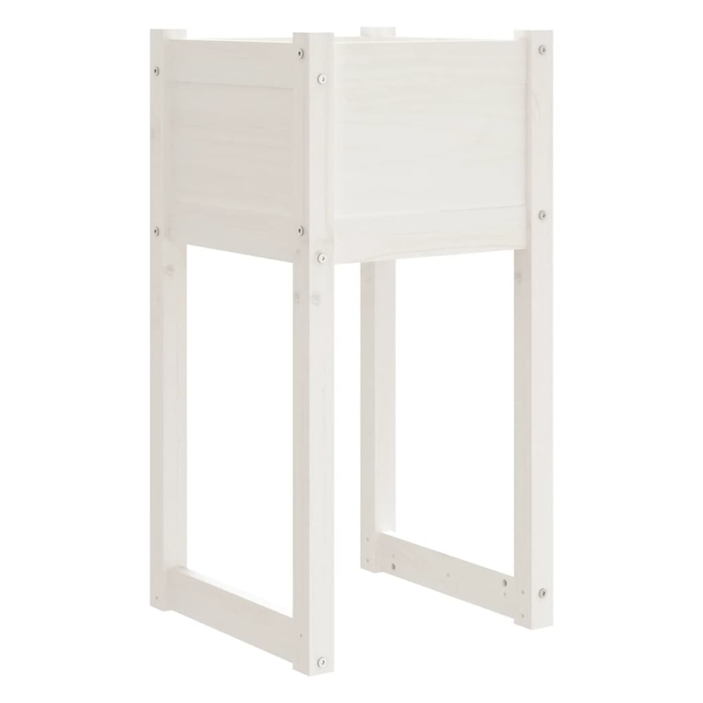 Boîte de planification Vidaxl 40x40x81 cm Pine solide blanc