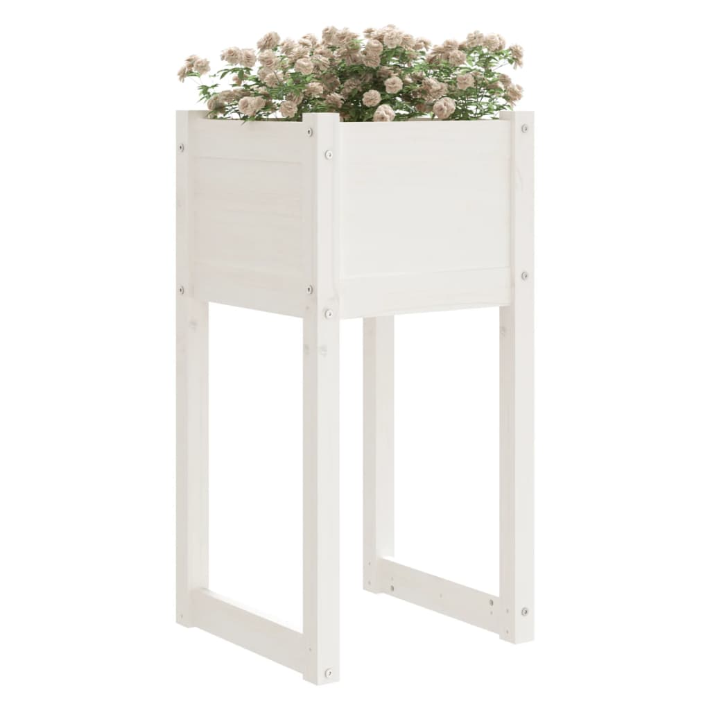 Boîte de planification Vidaxl 40x40x81 cm Pine solide blanc