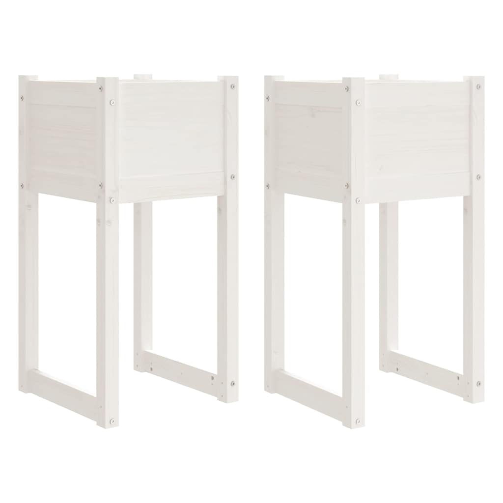 Jardinières vidaxl 2 ST 40x40x81 cm Pine solide blanc