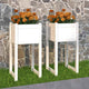 Jardinières vidaxl 2 ST 40x40x81 cm Pine solide blanc