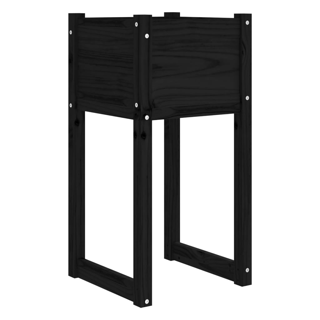 Boîte de planification vidaxl 40x40x81 cm en pin solide noir