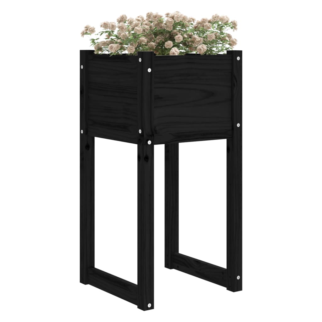 Boîte de planification vidaxl 40x40x81 cm en pin solide noir