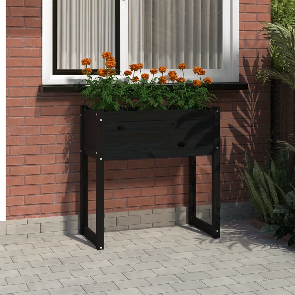Vidaxl Planning Box 78x40x81 cm Pine solide noir