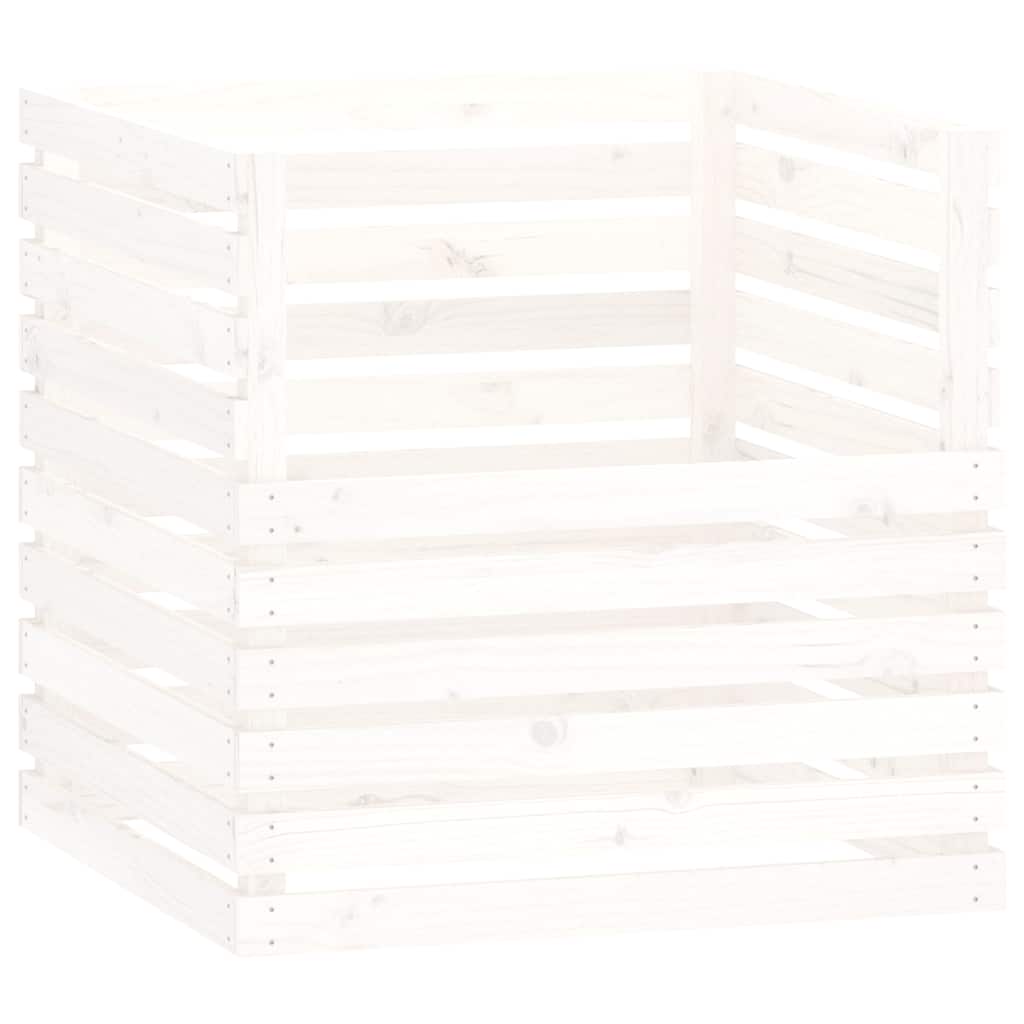 Vidaxl Compost bin 80x80x78 cm Pine solide blanc