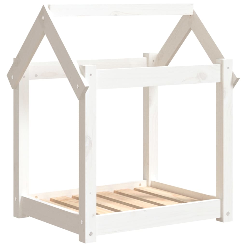 Lit de chien vidaxl 61x50x70 cm en pin massif blanc