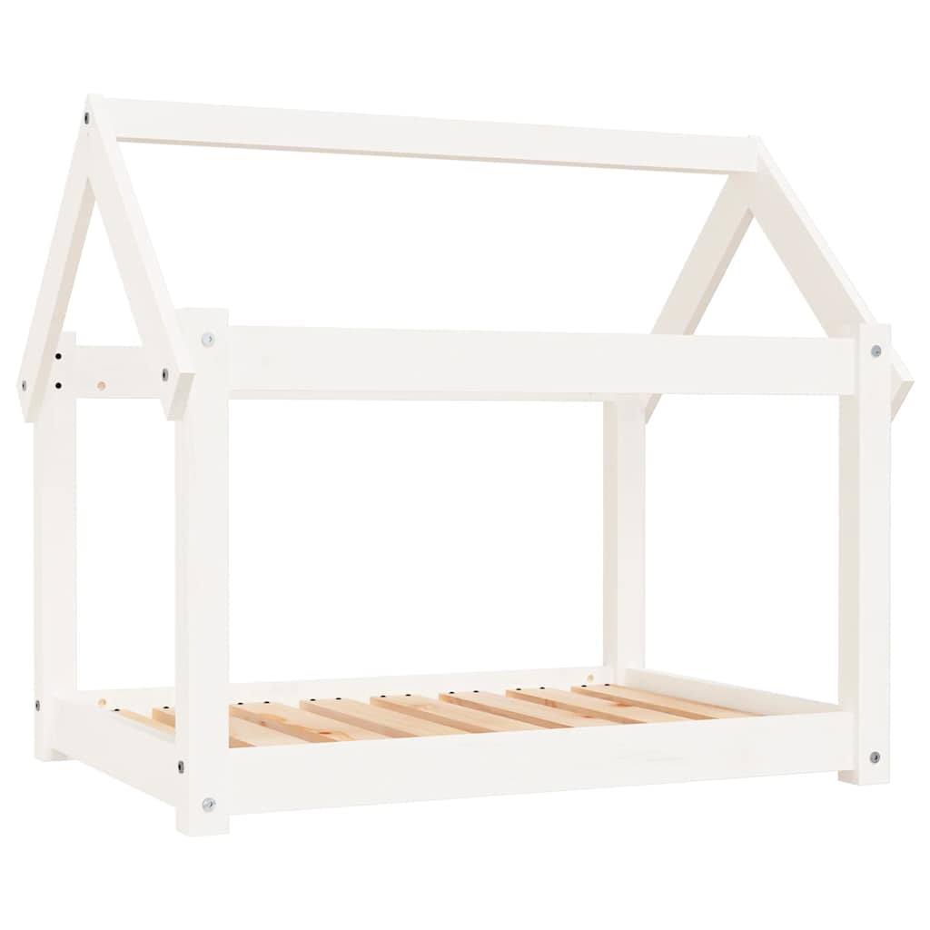 Lit de chien vidaxl 81x60x70 cm en pin massif blanc