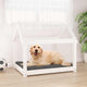 Lit de chien vidaxl 81x60x70 cm en pin massif blanc