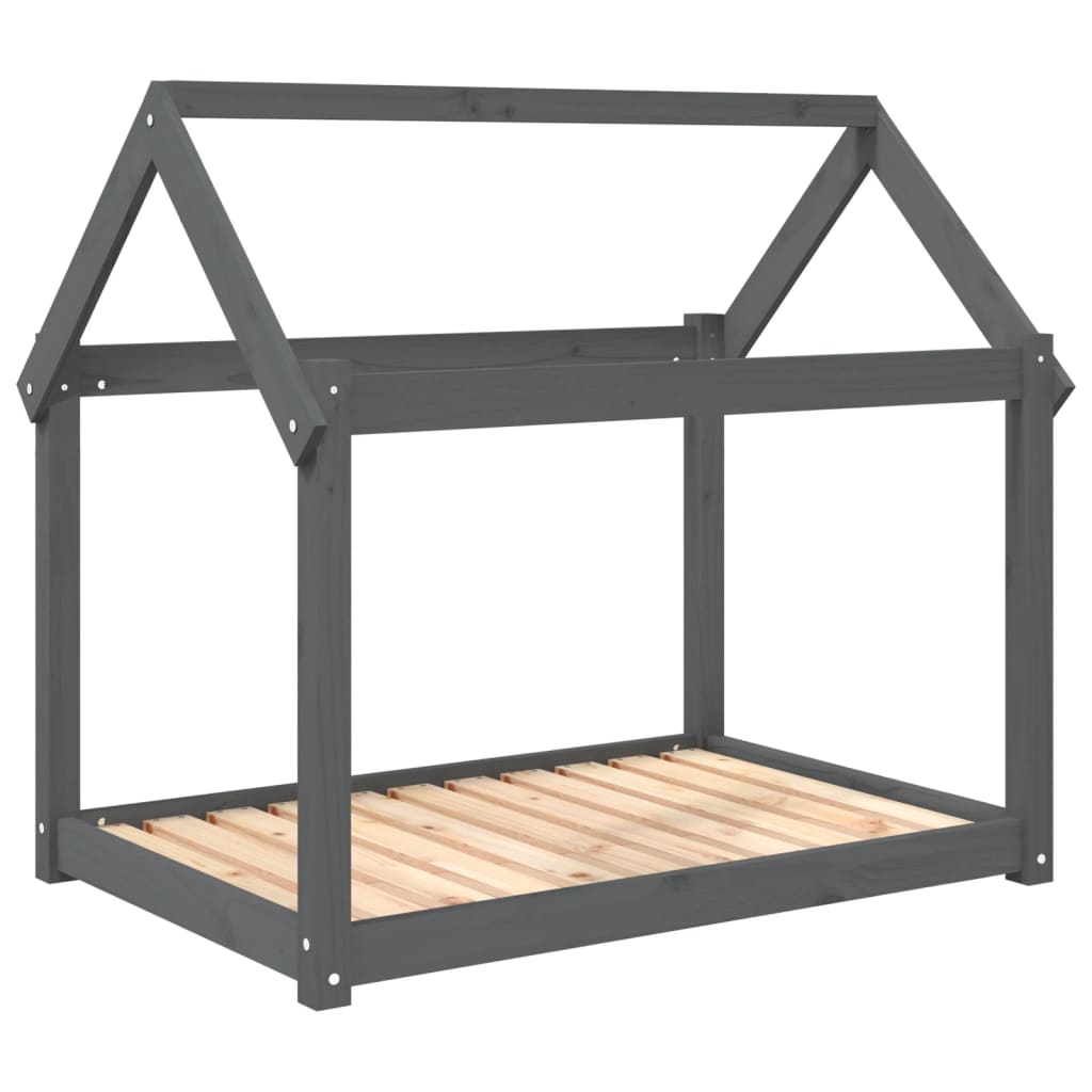 Lit vidaxl pour chiens 101x70x90 cm en pin massif gris gris
