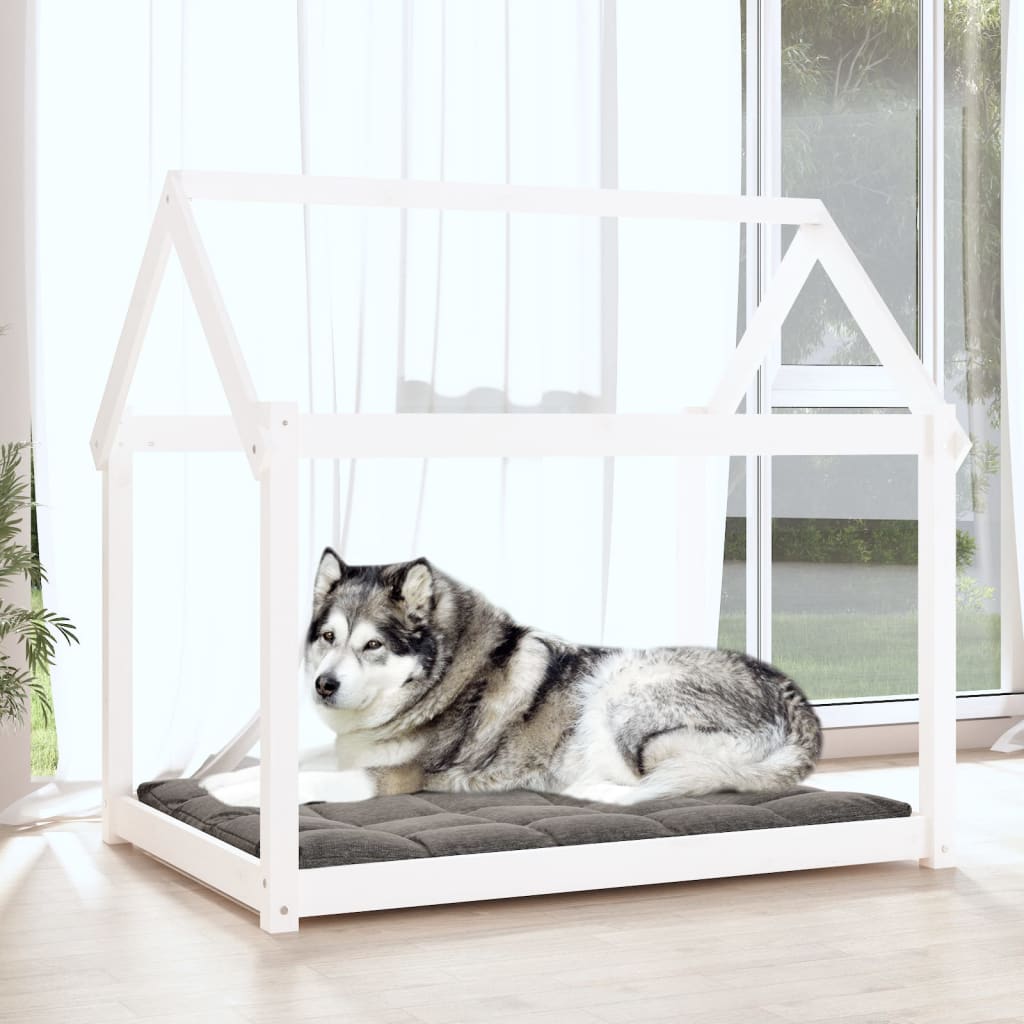 Vidaxl Dog Basket 111x80x100 cm Pine solide blanc