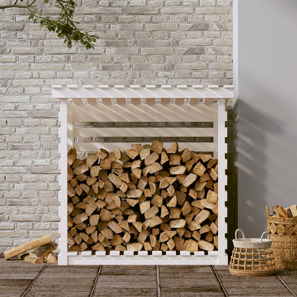 Vidaxl Fireplace Trek 108x73x108 cm Pine solide blanc