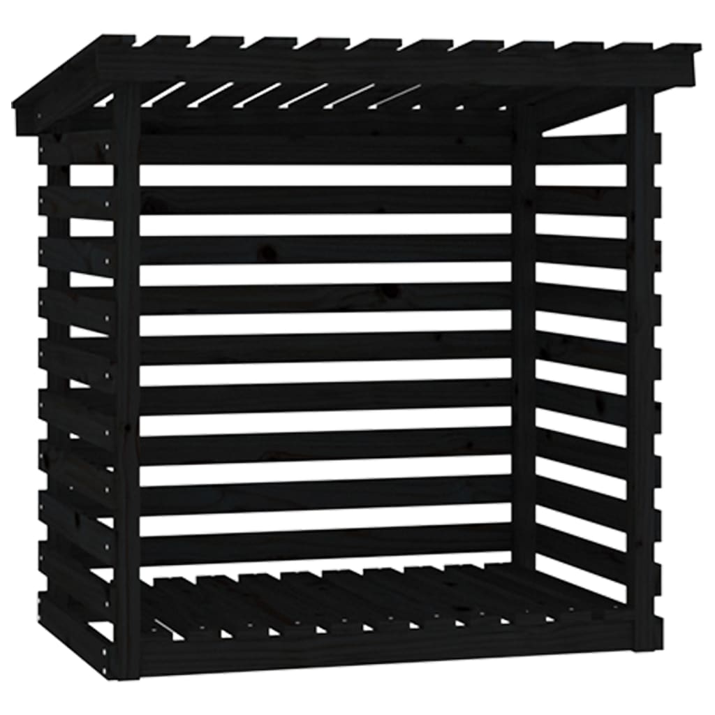 Vidaxl Fireplace Trek 108x73x108 cm Pine solide noir