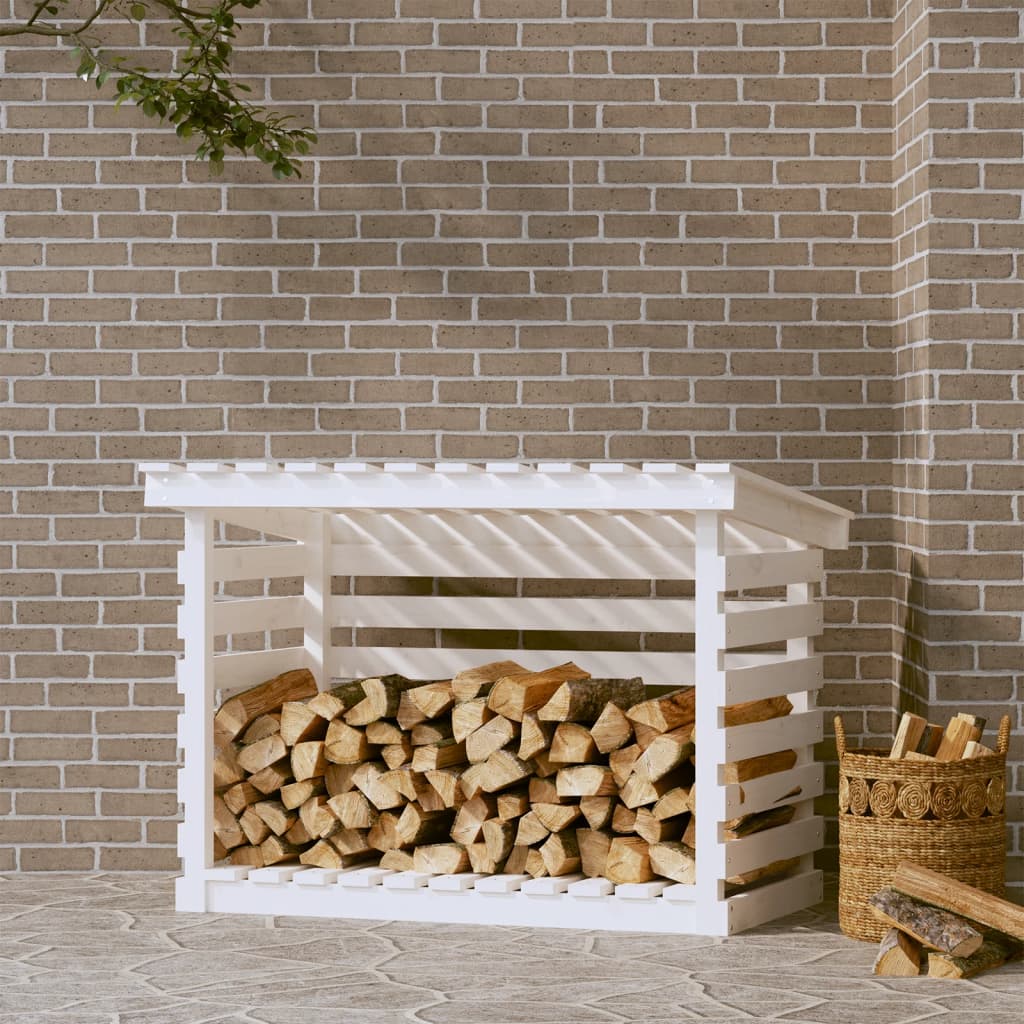 Vidaxl Fireplace Trek 108x73x79 cm Pine solide blanc