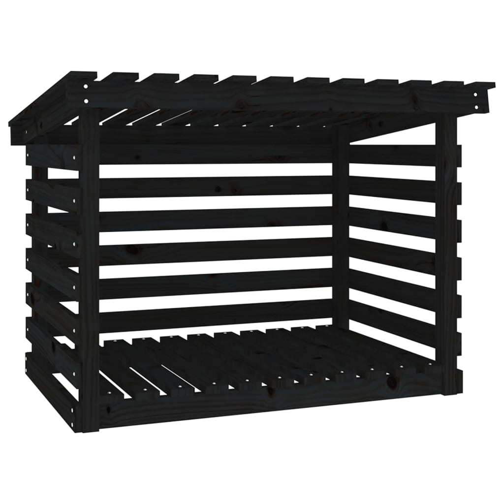 Vidaxl Fireplace Trek 108x73x79 cm Pine solide noir