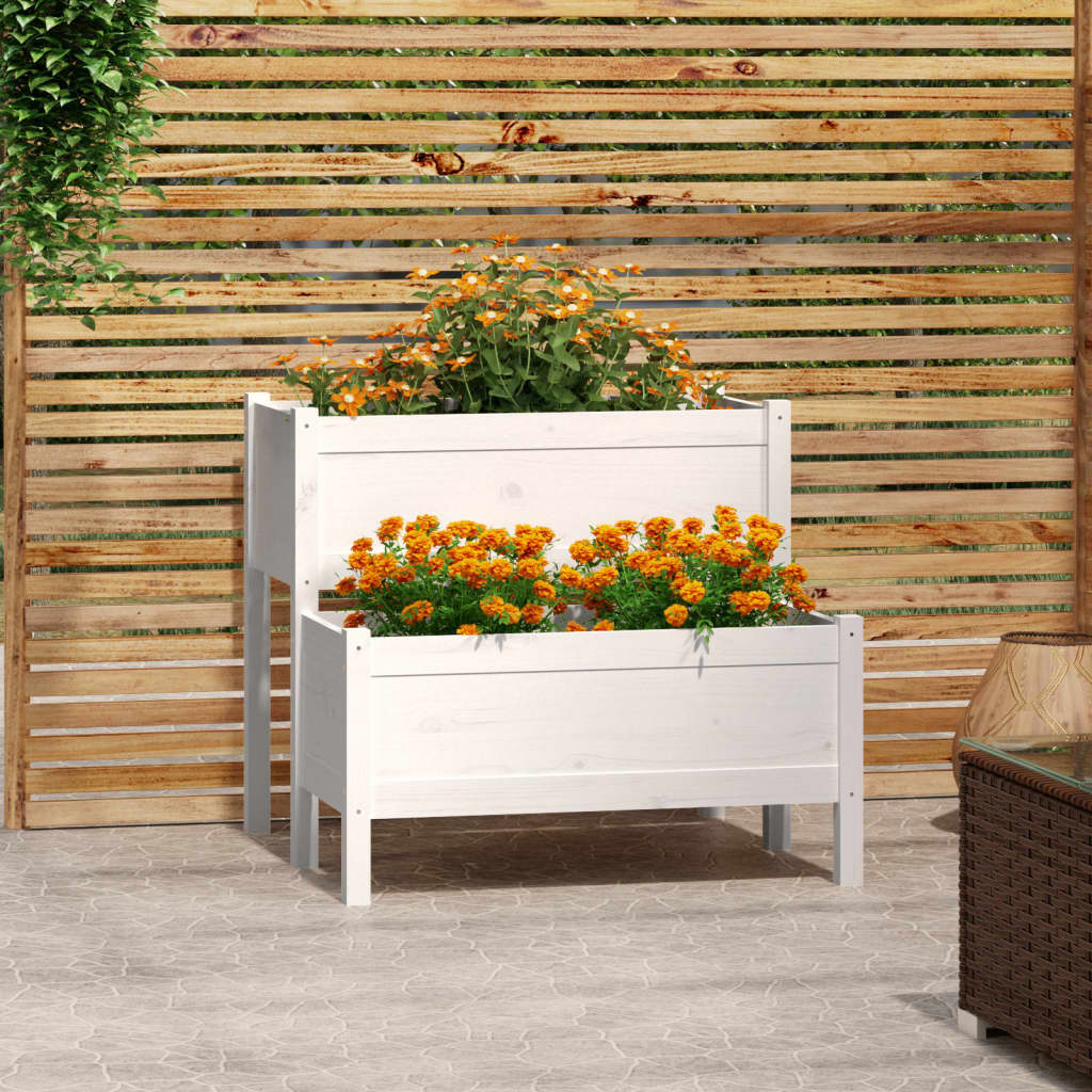 Vidaxl Planning Box 84.5x84x75 cm Pine solide blanc