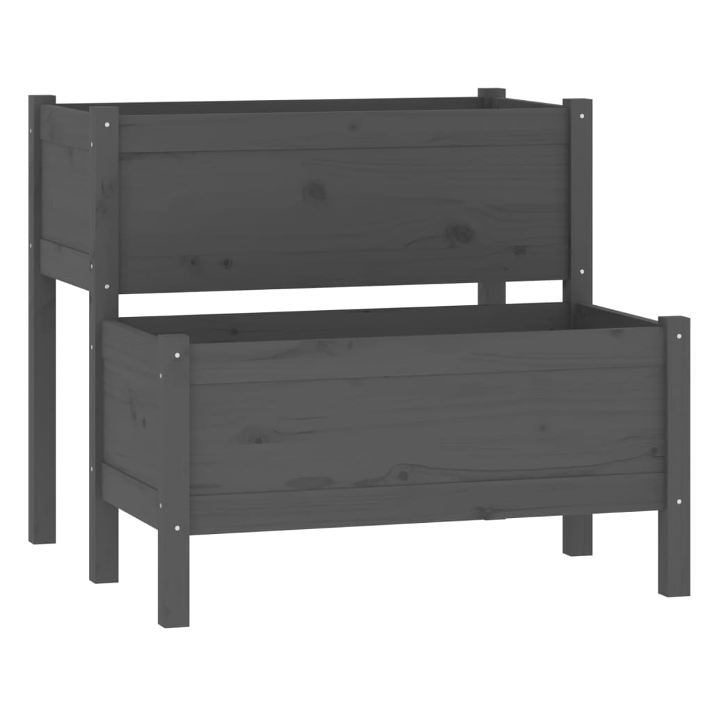 Vidaxl Planning Box 84.5x84x75 cm Gray de pin solide